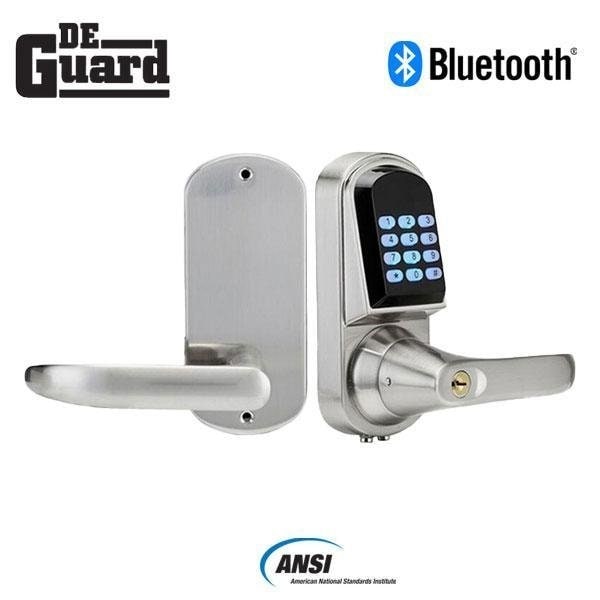 Deguard Electronic Bluetooth Lever (Satin Silver) w/Phone App DBALL-SS - main